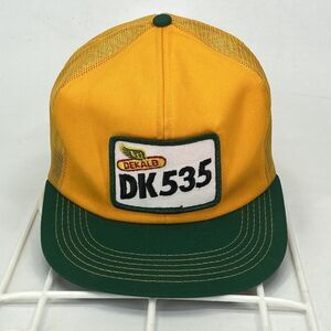 Vintage Dekalb DK535 K-Products Snapback Hat Mesh‎ Back Corn Seed USA (H2)